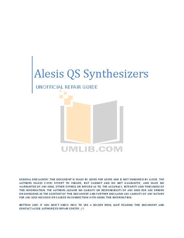 Download free pdf for Alesis QS7.1 Music Keyboard manual